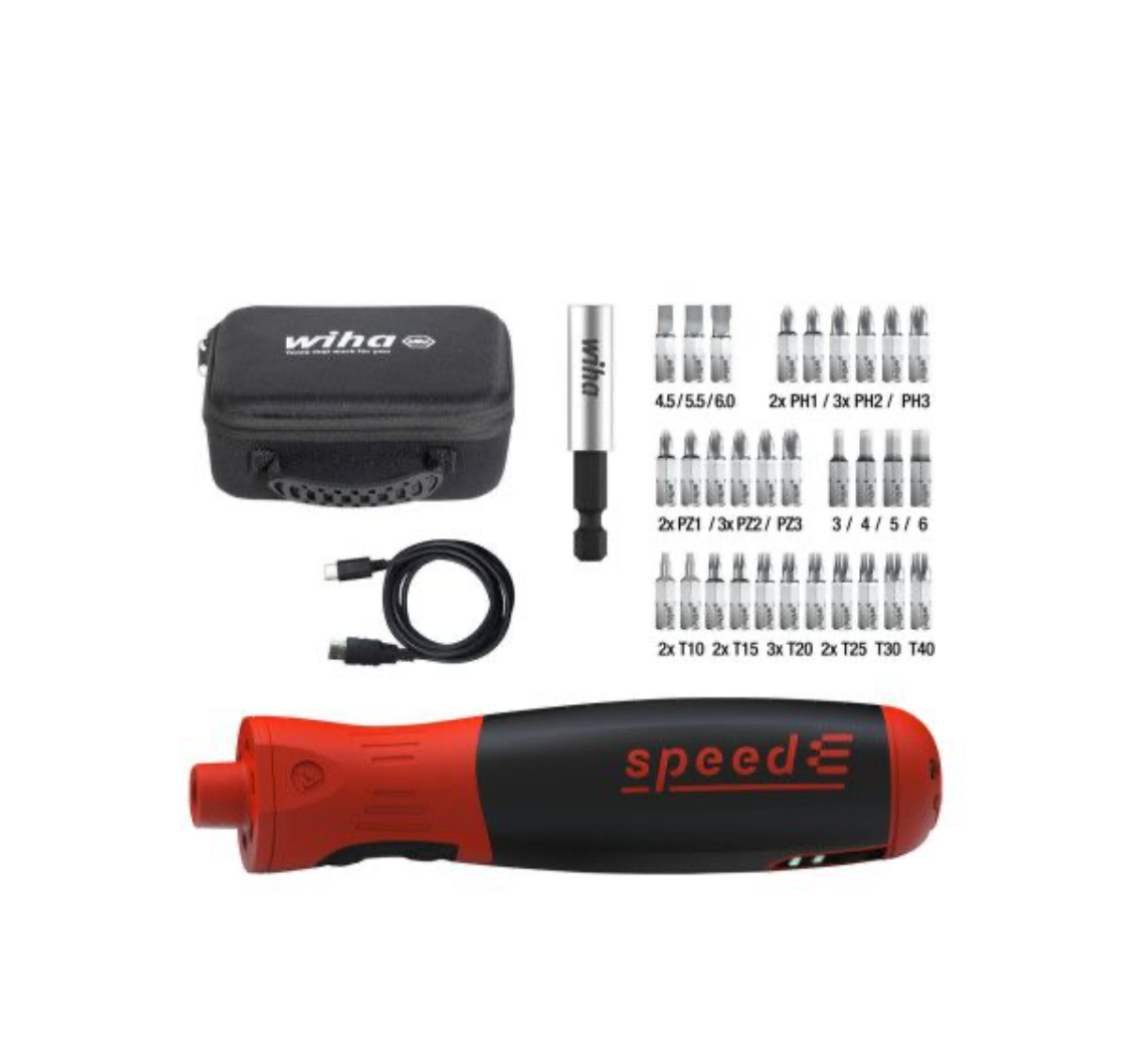 SPED POKETDRIVER CON CAJA DE PUNTERAS Y MALETÍN (cable cargador tipo C incluido)